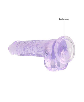 Duże fioletowe dildo z przyssawką i jądrami 21cm