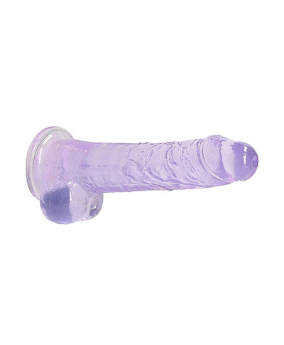 Duże fioletowe dildo z przyssawką i jądrami 21cm