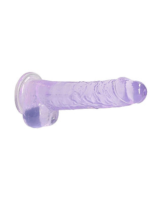 Duże fioletowe dildo z przyssawką i jądrami 21cm