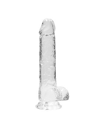 Przezroczyste dildo gumowe z prostym trzonem 21cm