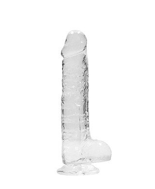 Przezroczyste dildo gumowe z prostym trzonem 21cm