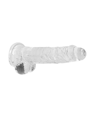 Przezroczyste dildo gumowe z prostym trzonem 21cm