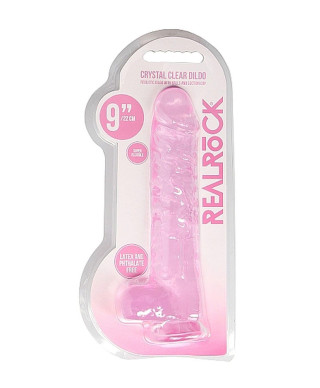 9 23 cm Realistic Dildo With Balls - Pink