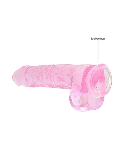 9 23 cm Realistic Dildo With Balls - Pink