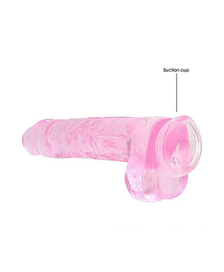 9 23 cm Realistic Dildo With Balls - Pink