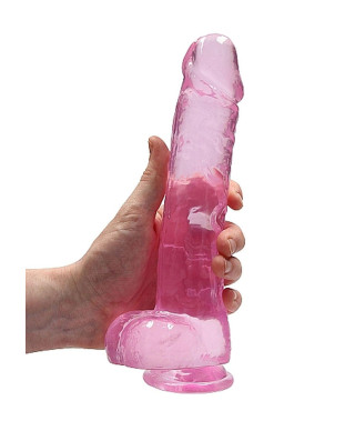 9 23 cm Realistic Dildo With Balls - Pink