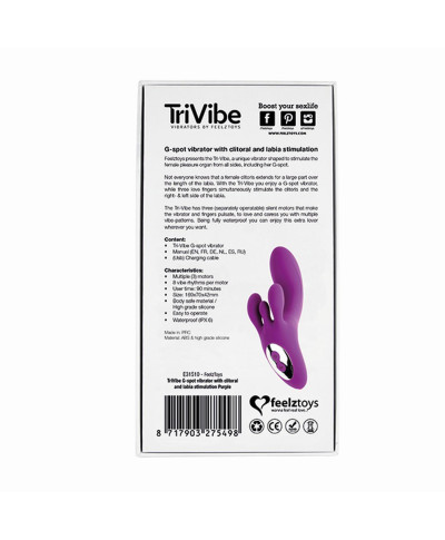 FeelzToys - TriVibe G-Spot Vibrator met Clitoris Schaamlippen Stimulatie Paars