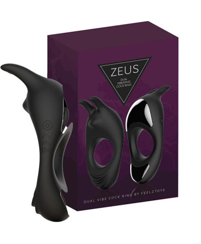 FeelzToys - Zeus Dual Vibe Cockring Zwart