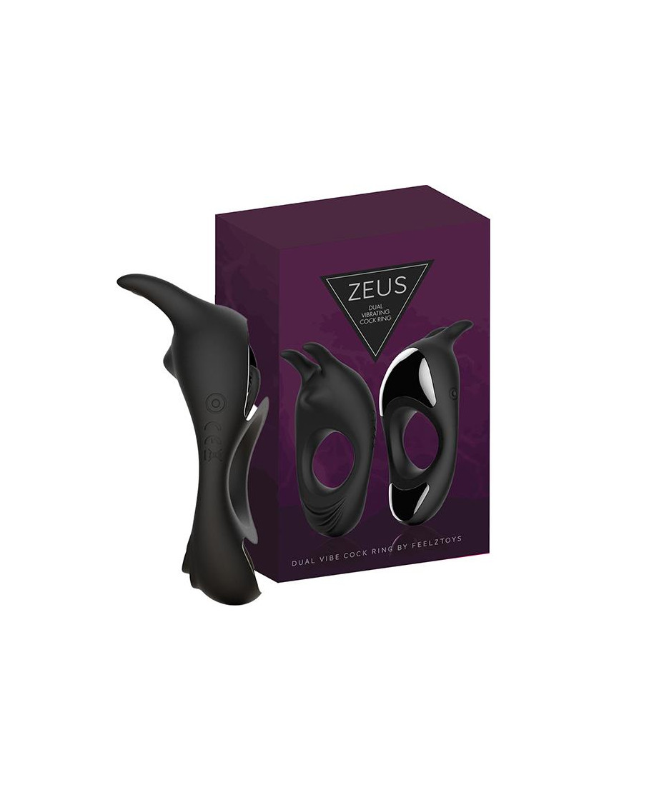 FeelzToys - Zeus Dual Vibe Cockring Zwart