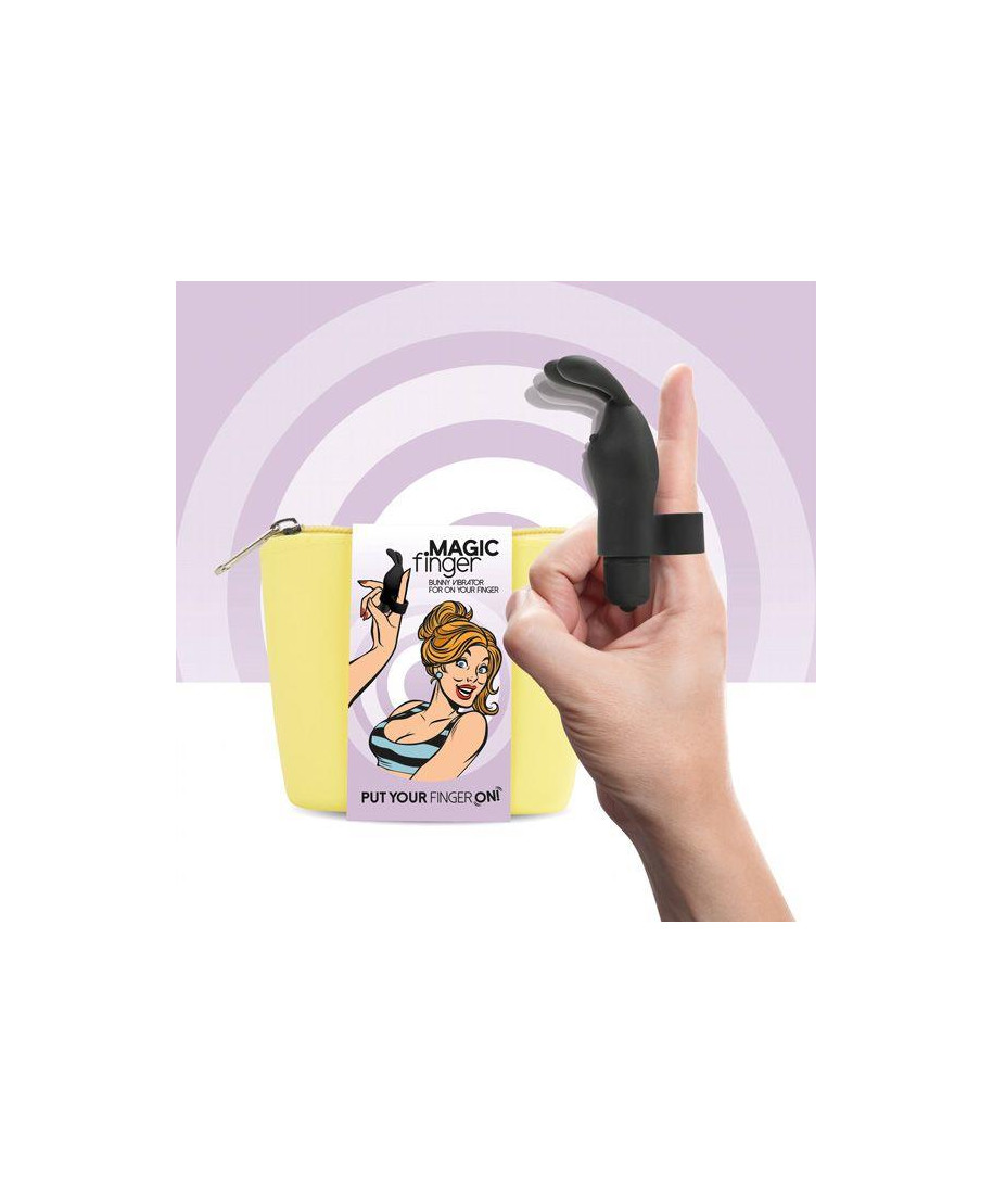 FeelzToys - Magic Finger Vibrator Zwart Czarny