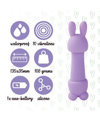 FeelzToys - Mister Bunny Massage Vibrator met 2 Dopjes Paars