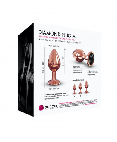 Ozdobny korek analny metal dorcel diamond plug 8cm