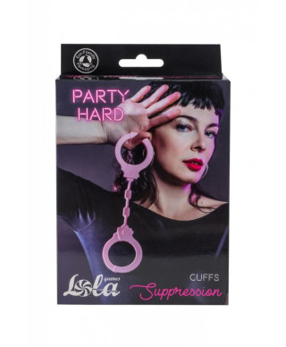 Kajdanki-Silicone Handcuffs Party Hard Suppression Pink