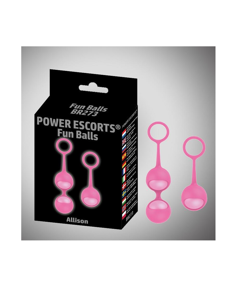 Kulki-Funballs Allison-Duo Kegel Balls Slicone Pink