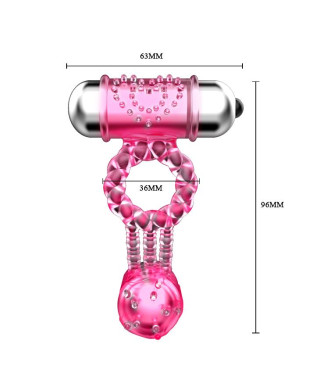 Wibrujący podwójny pierścień na penisa 10 trybów