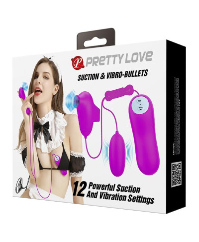 PRETTY LOVE - SUCTION VIBRO-BULLETS 12 vibration functions 12 sucking functions