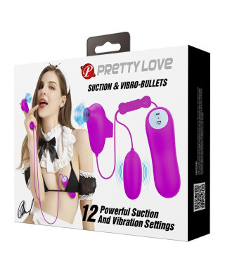 PRETTY LOVE - SUCTION VIBRO-BULLETS 12 vibration functions 12 sucking functions