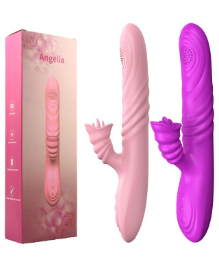 Wibrator-Angelia USB 3 functions of thrusting 20 vibrations Purple