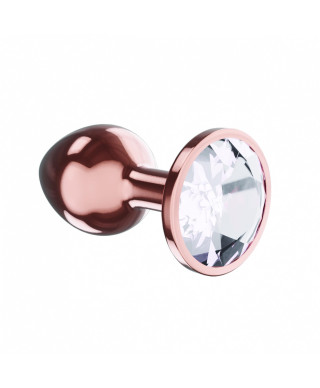 Plug-Butt Plug Diamond Moonstone Shine L Rose Gold