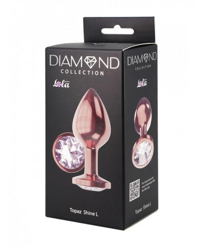 Plug-Butt Plug Diamond Moonstone Shine L Rose Gold