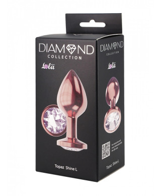 Plug-Butt Plug Diamond Moonstone Shine L Rose Gold