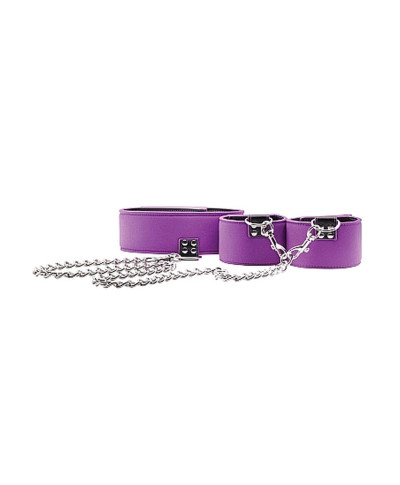 Reversible Collar and Wrist Cuffs - Purple