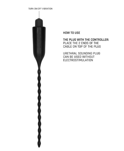 Elektrostymulator BDSM Vibrating Urethral Sounding - Black
