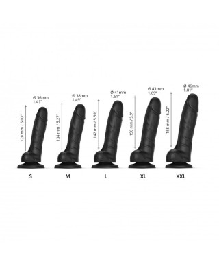 Realistyczne dildo sliding skin black xxl