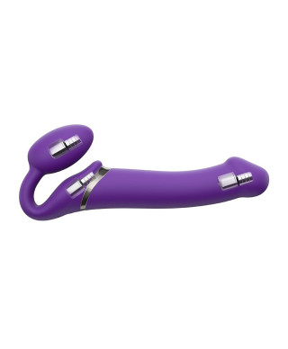 Wodoodporny wibrujący strap-on silikonowy fiolet
