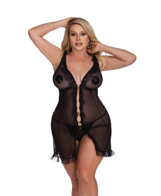 DIXIE black chemise L czarna halka