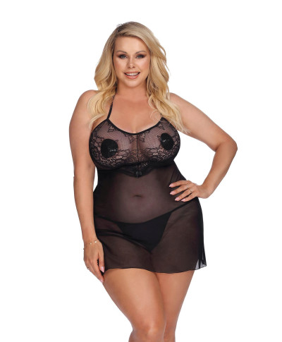 LIVA black chemise XL czarna halka