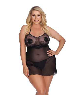 LIVA black chemise XL czarna halka