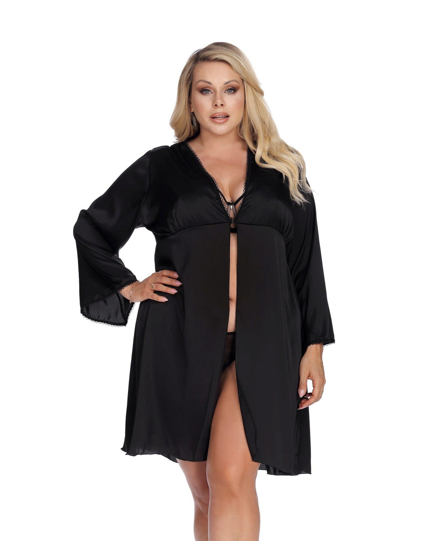 LAURA black robe L czarny szlafrok