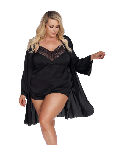 LAURA black robe XXL czarny szlafrok