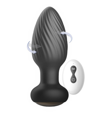 Retating remote anal plug