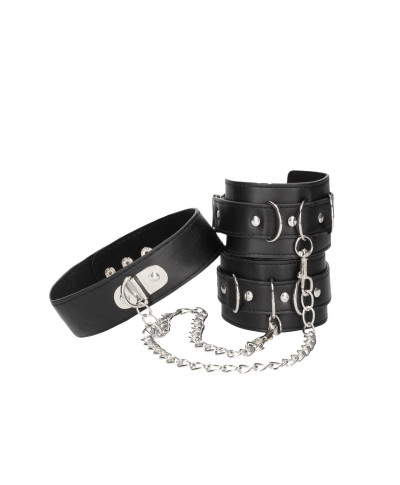 Bonded Leather Collar With Hand Cuffs