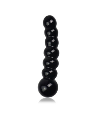 Czarne szklane koraliki analne dildo anal 17 cm