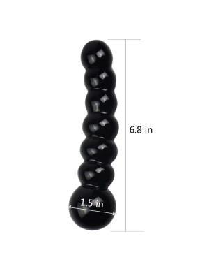 Czarne szklane koraliki analne dildo anal 17 cm