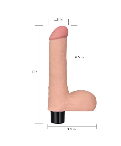 Realistyczny wibrator penis z jadrami 17 cm