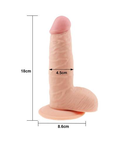 Grube żylaste dildo z przyssawką i jadrami 18 cm