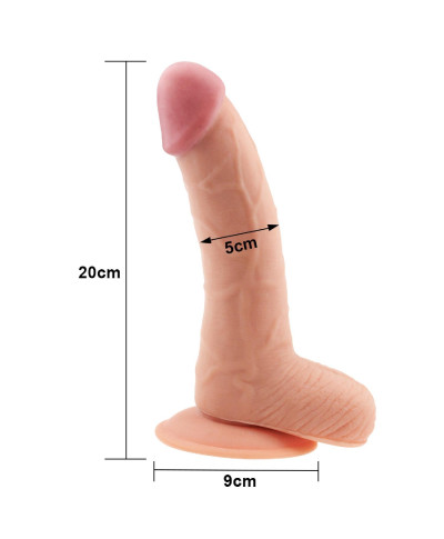 Grube żylaste dildo z przyssawką i jadrami 20 cm