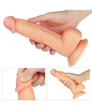 Wyżyłowany penis gruby z przyssawką dildo 20 cm