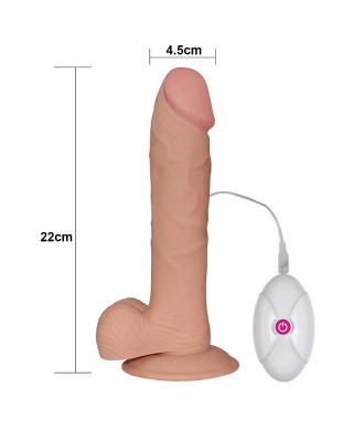 Proste dildo eko skóra realistyczne wibracje 22 cm