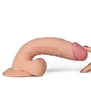 Proste dildo eko skóra realistyczne wibracje 22 cm