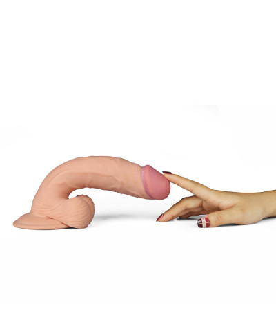 Proste dildo eko skóra realistyczne wibracje 22 cm