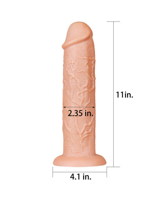 Długie potężne dildo z przyssawką i żyłami 28 cm