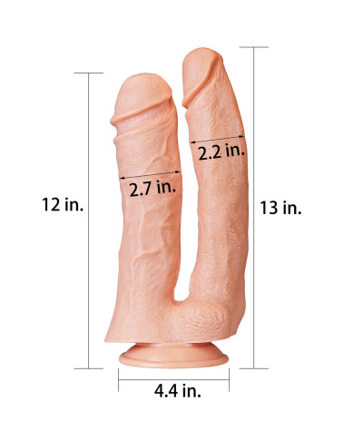 Podwójne potężne dildo do sexu wyżyłowane 33 cm