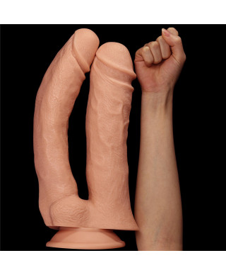 Podwójne potężne dildo do sexu wyżyłowane 33 cm