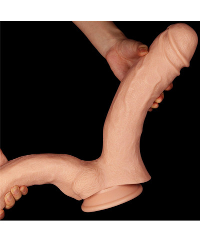 Podwójne potężne dildo do sexu wyżyłowane 33 cm