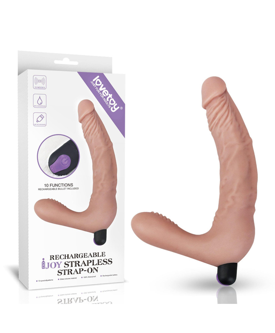 Podwójne dildo z wypustkami strap-on realistyczny